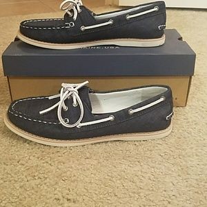 Bass anchor denim boat shoe